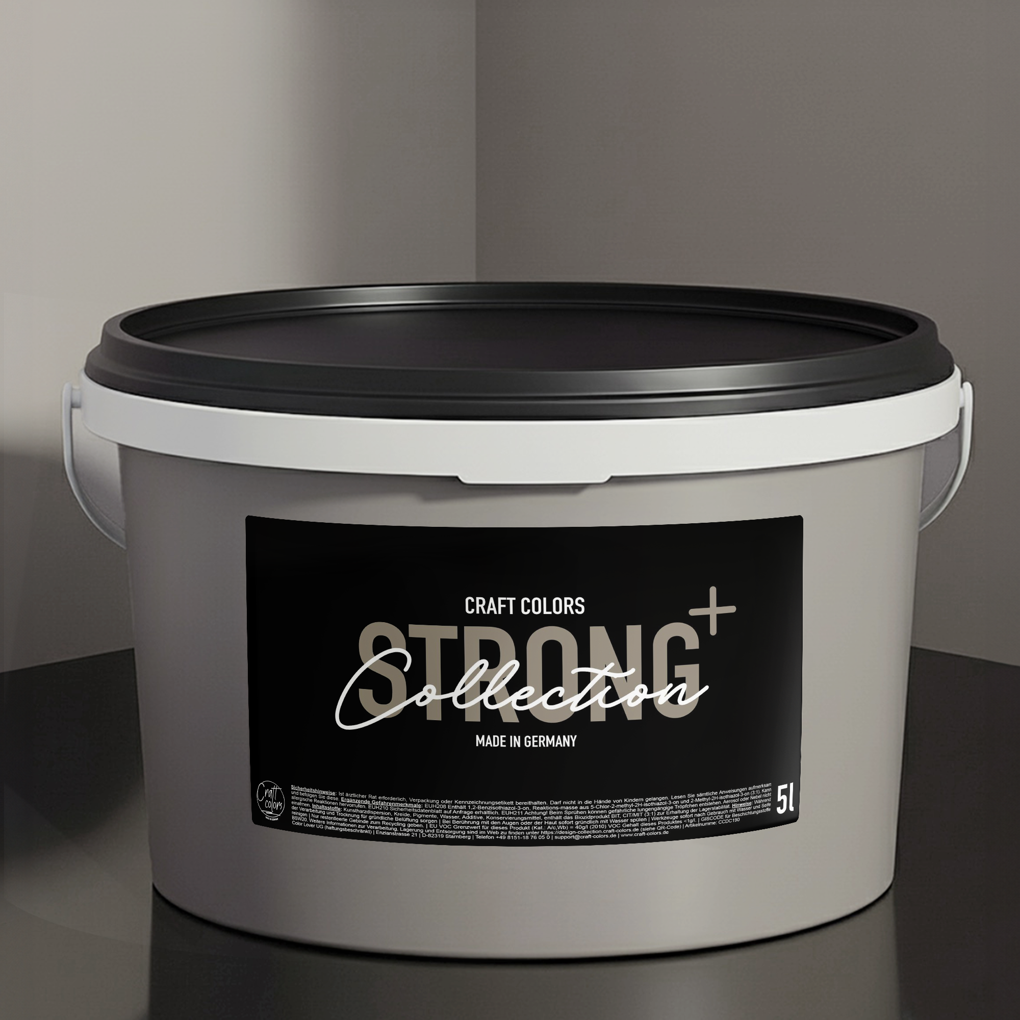Pittura Murale Opaca (5 L) Grigio Medio / Grigio Pietra No. 955, Classe Di Resistenza All’Abrasione Umida 1, Strong+ Collection
