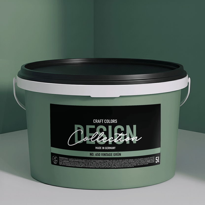Pittura Murale Opaco Pregiato Verde Vintage N° 650 Design Collection 5L