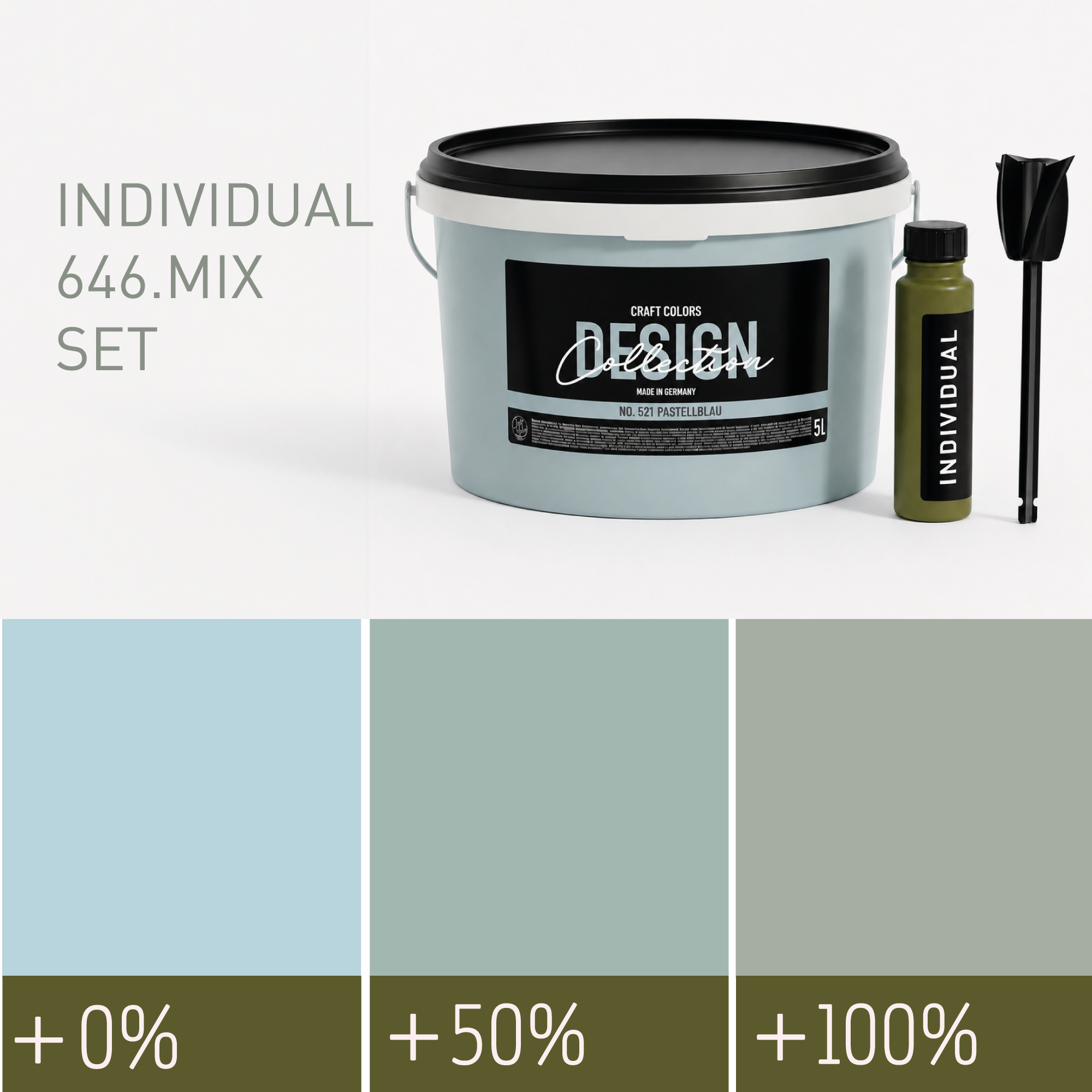 Pittura Murale Verde Grigio No. 646.mix Individual (5,25 L) Opaco pregiato