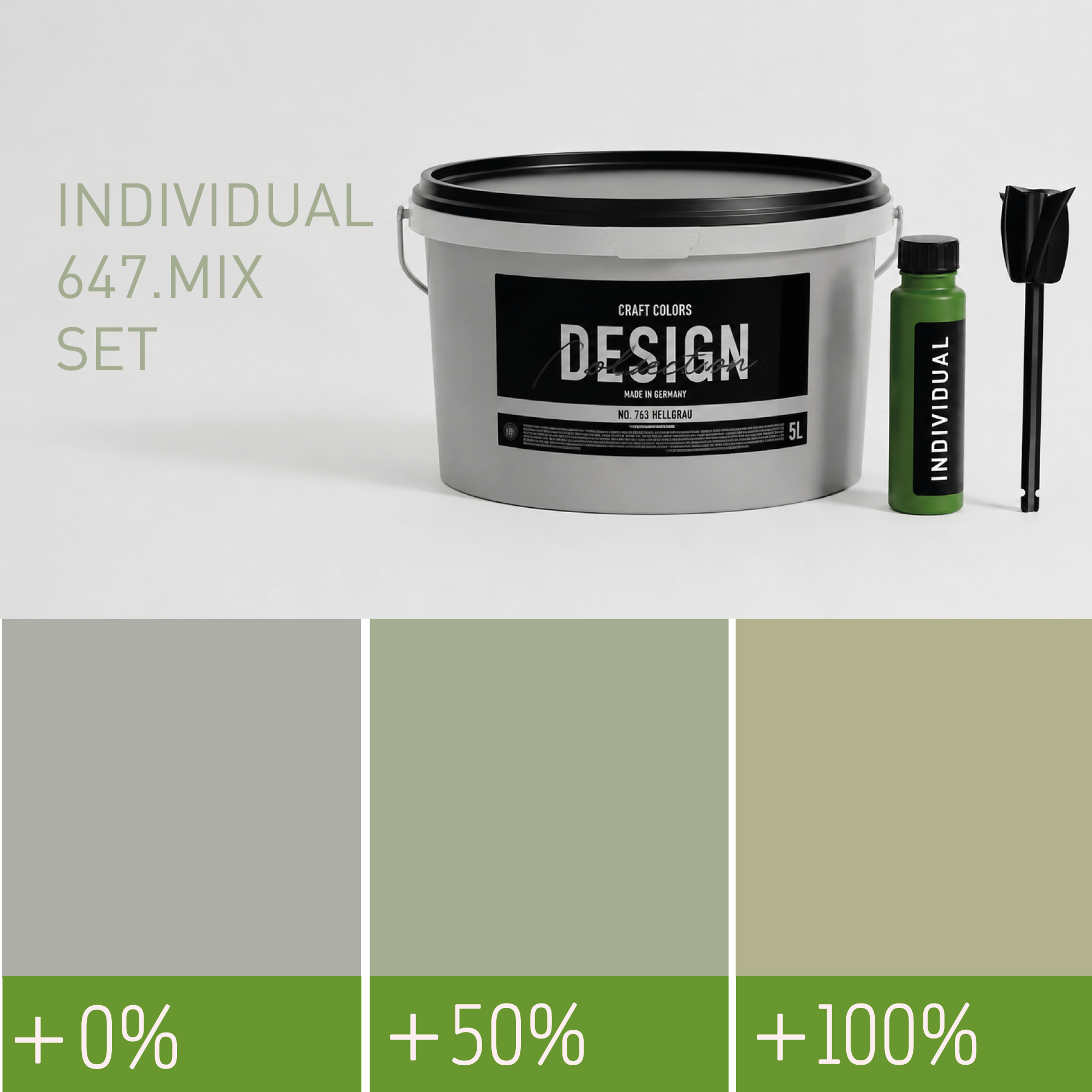 Pittura Murale Verde Pallido No. 647.mix Individual (5,25 L) Opaco pregiato