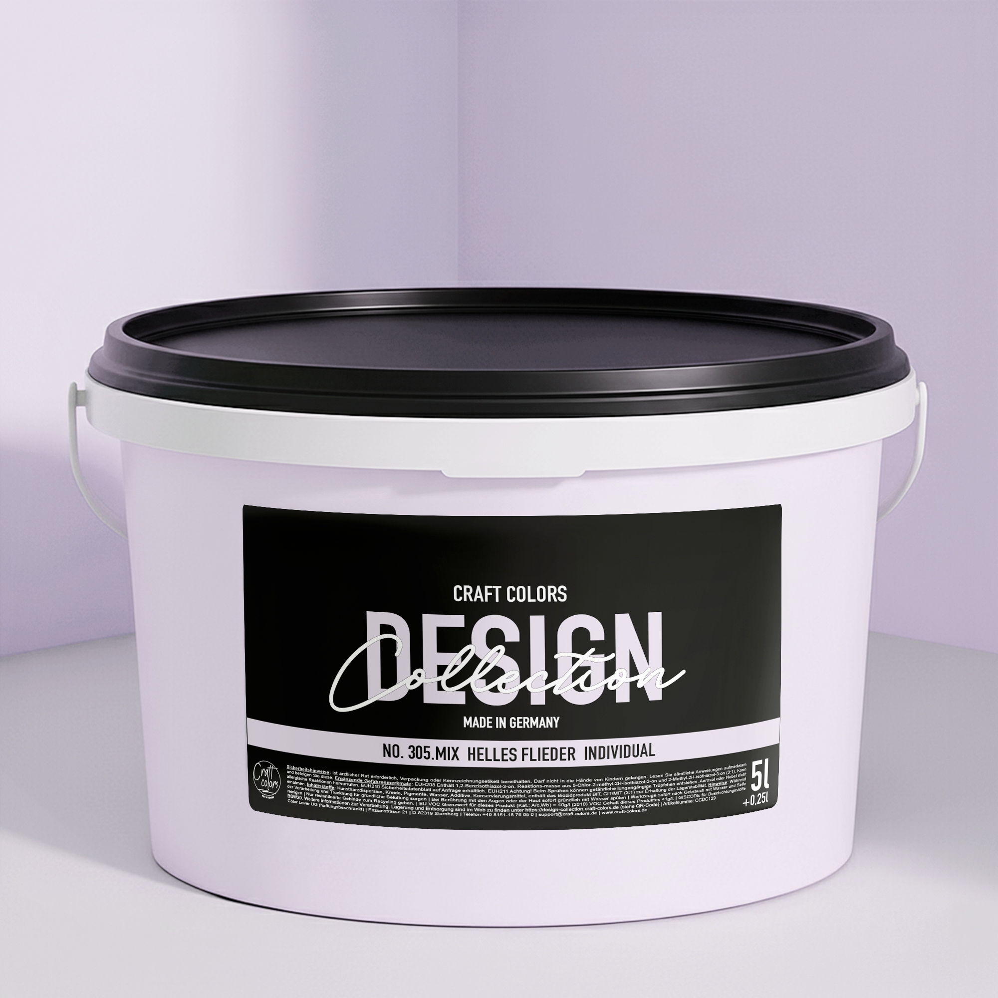 Wandfarbe helles Flieder No. 305.mix Individual ( 5,25 L) edelmatt