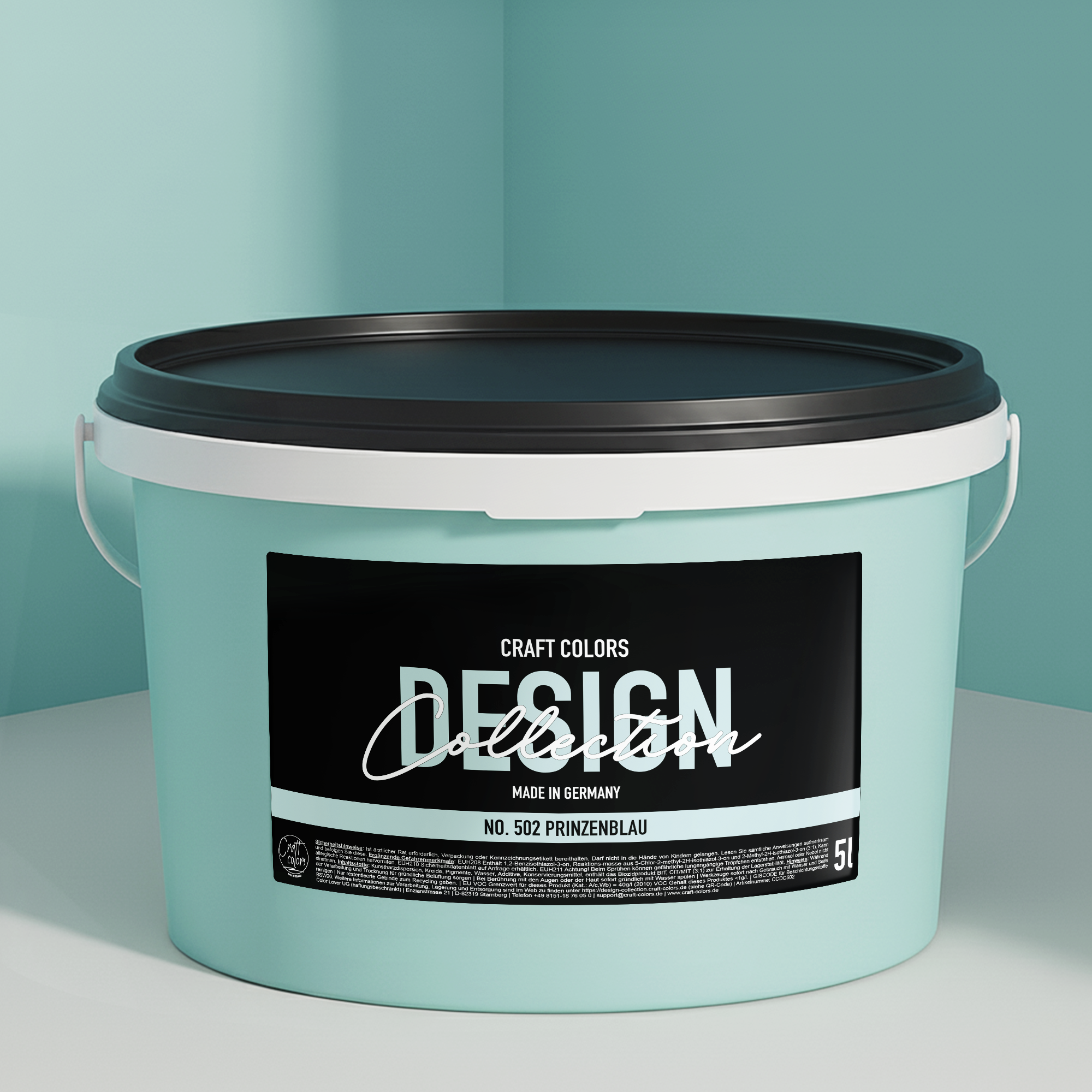 Pittura Murale Opaco Pregiato Azzurro Baby Principe N° 502 Design Collection 5L