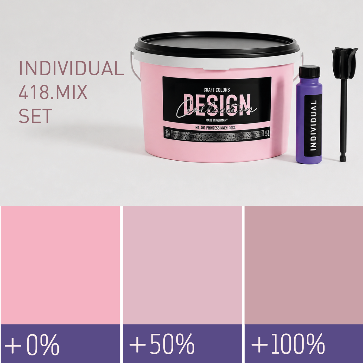 Pittura Murale Mauve Rosa Antico-Violetto No. 418.mix Individual (5,25 L) Opaco pregiato