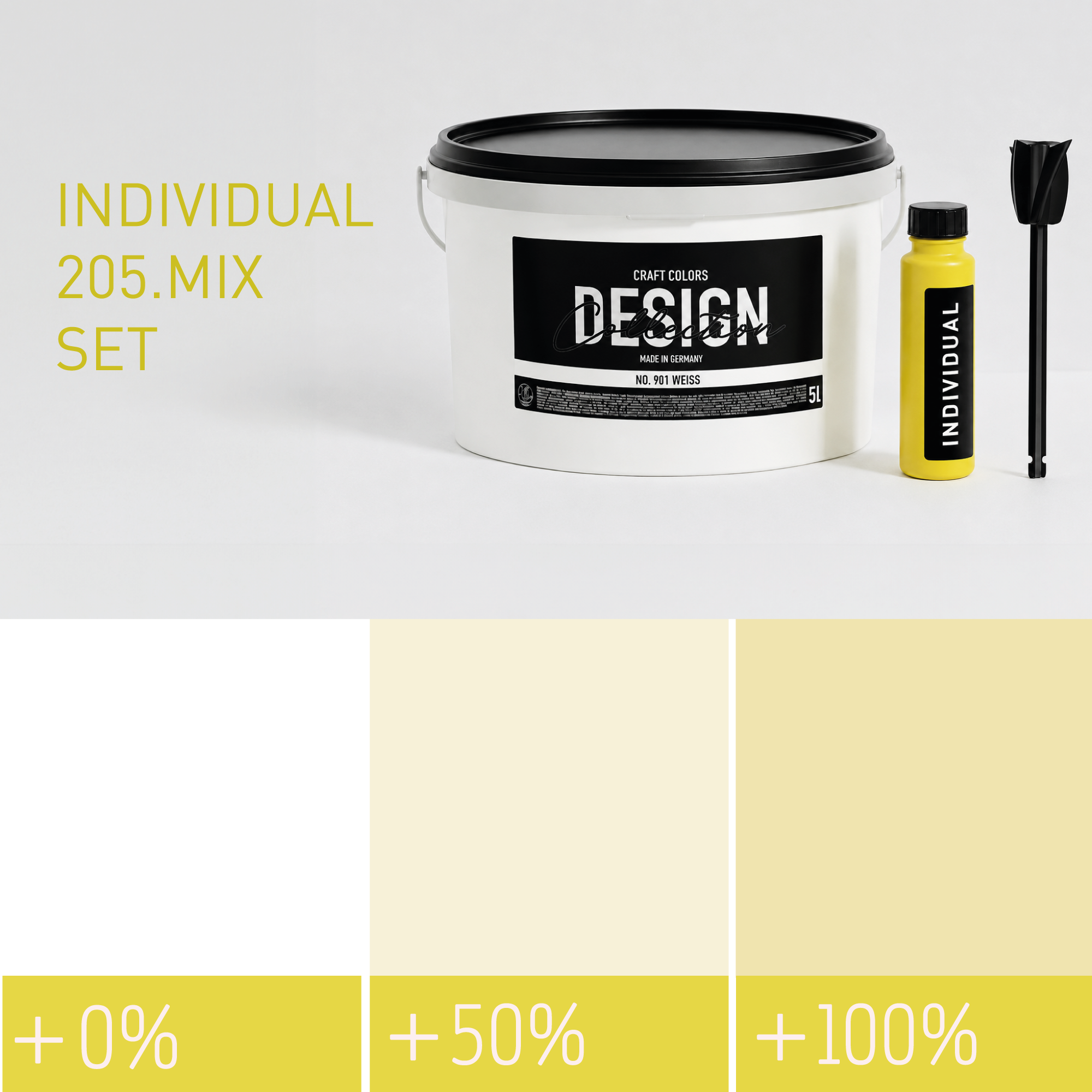 Pittura Murale Giallo Burro Limone No. 205.mix Individual (5,25 L) Opaco pregiato