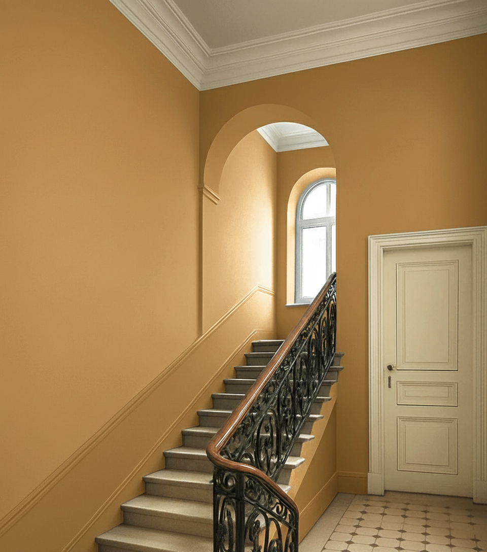 Pittura murale opaca di pregio (5L) Giallo Arenaria n. 959 – Classe di resistenza all’abrasione a umido 1 – Strong+ Collection