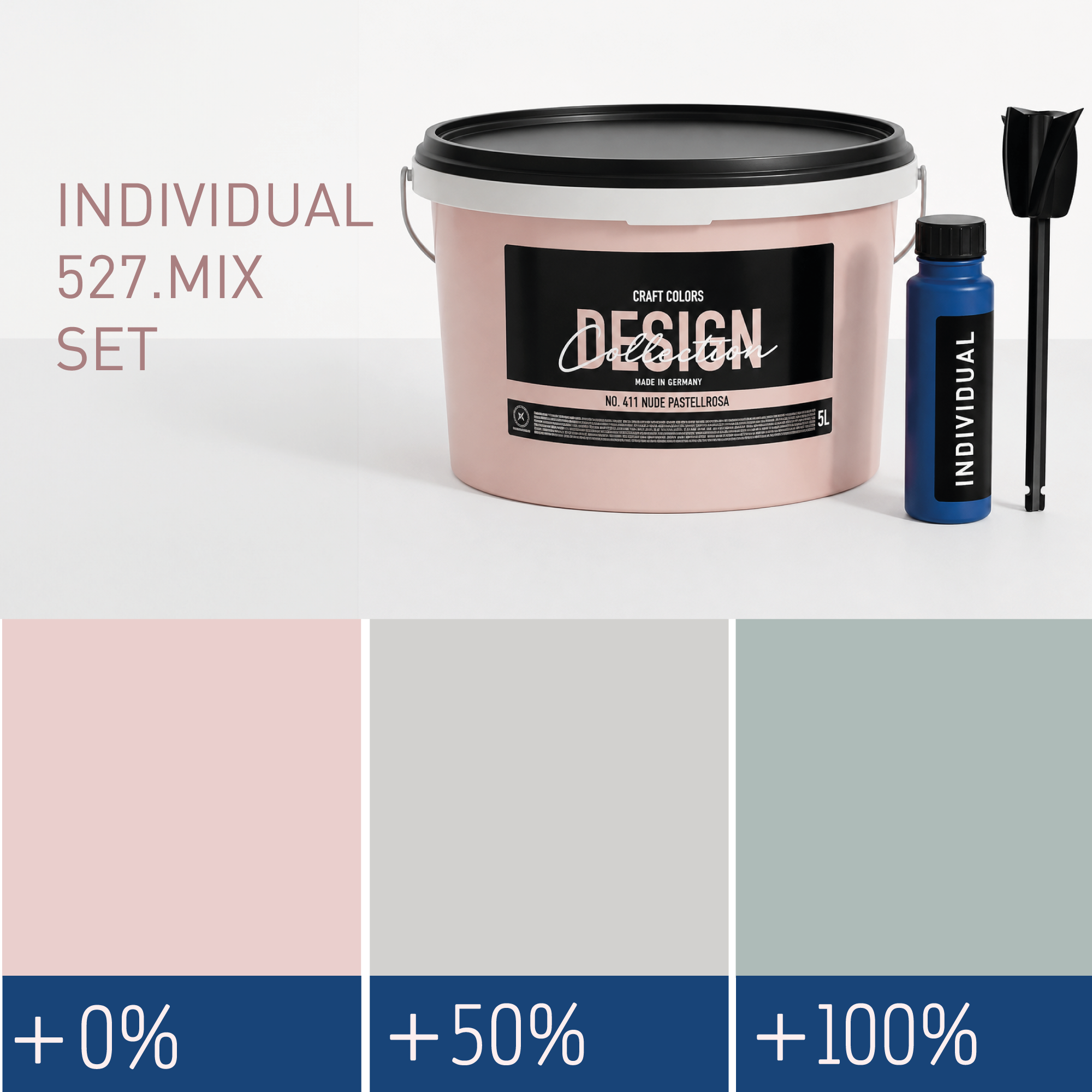 Pittura Murale Grigio Polvere Bluastro No. 527.mix Individual (5,25 L) Opaco pregiato