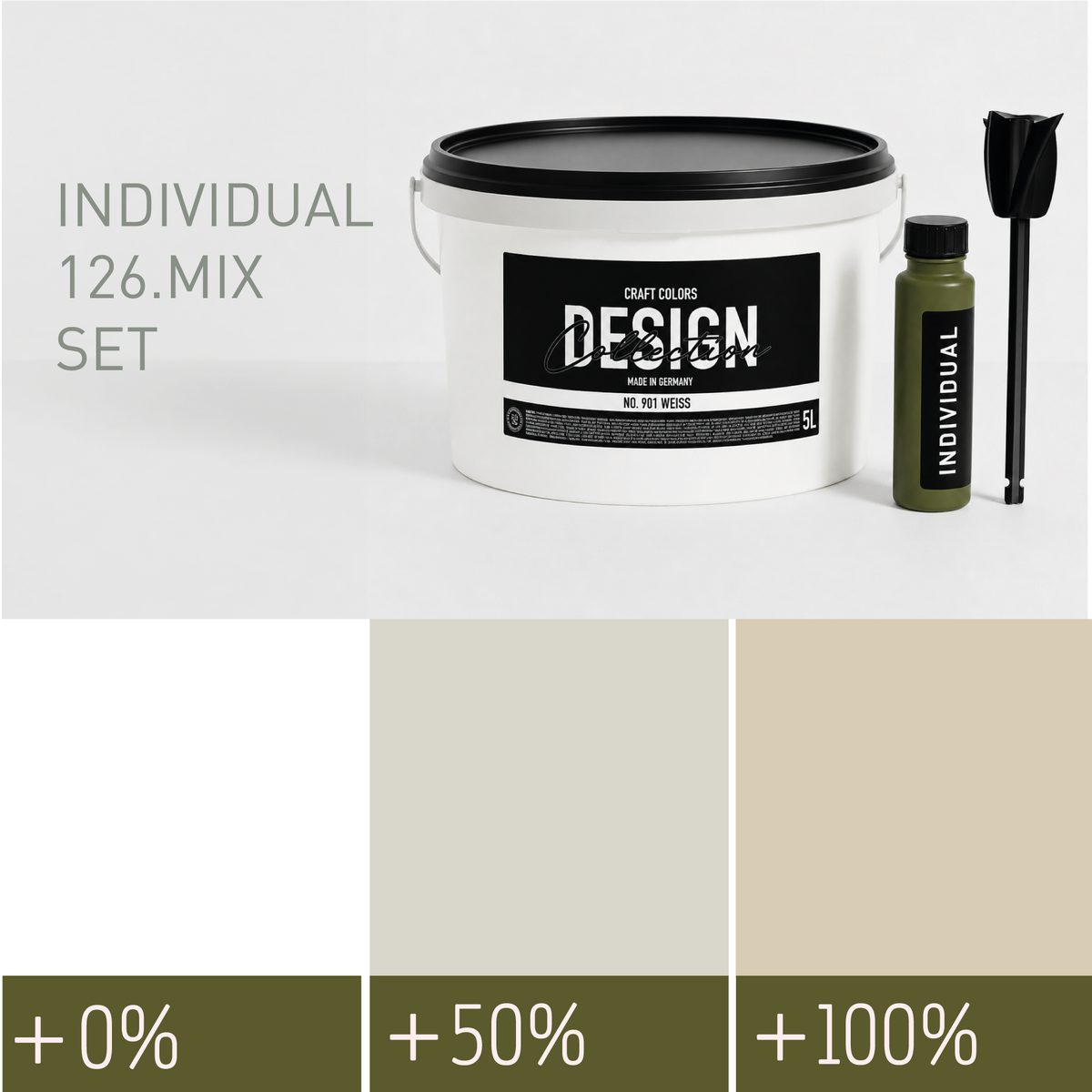 Pittura Murale Grigio Vaniglia Morbido No. 126.mix Individual (5,25 L) Opaco pregiato