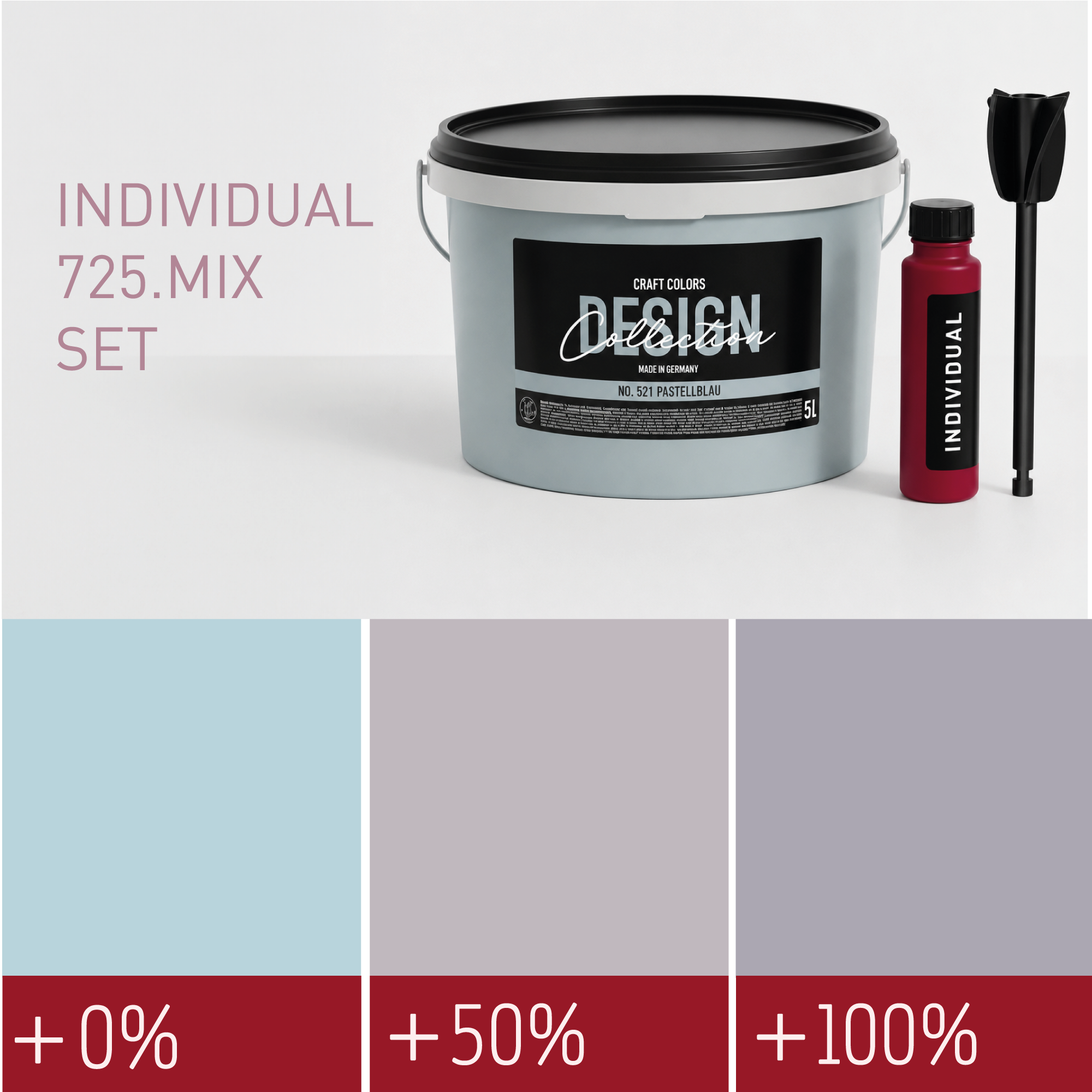 Pittura Murale Grigio Violetto Morbido No. 725.mix Individual (5,25 L) Opaco pregiato